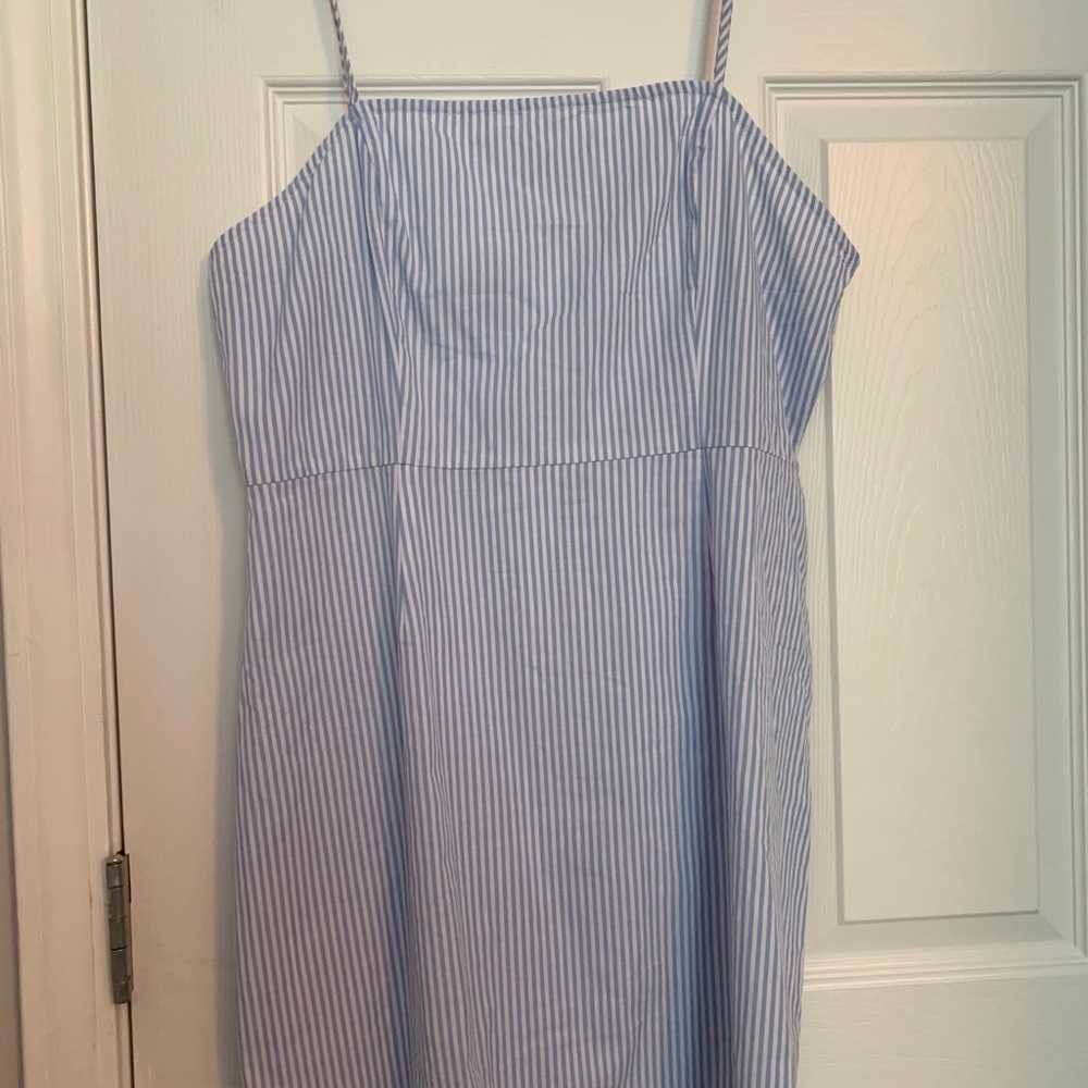 Lightweight blue and white striped dress